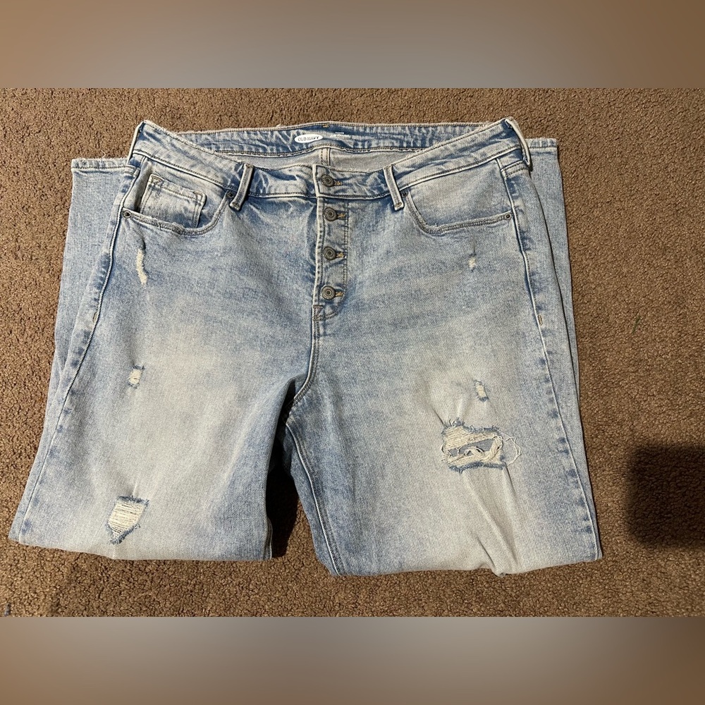 Old Navy Light Blue Distressed Jeans size 16